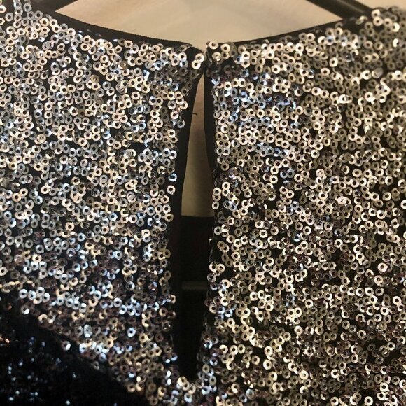 NWT Express Color Block Sequin Strong Shoulder Thong Bodysuit sz XXS - Picture 11 of 15